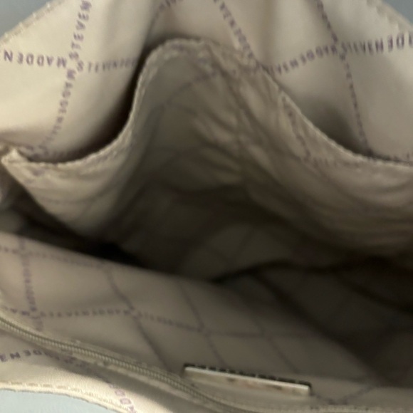 STEVE MADDEN Monogrammed SM vegan Leather Backpack Top Handle Bag Lined Grey - Picture 11 of 12